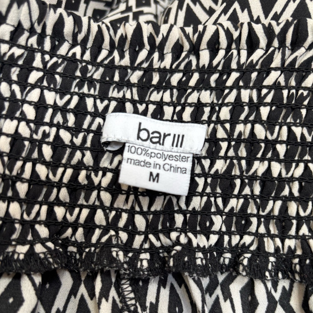 BAR lll Palazzo Black and White Geometric Wide Leg High Rise Women's Pants Sz M - Picture 8 of 9